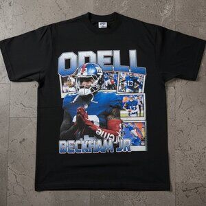 OBJ #13 NY Giants Bootleg Style Black NFL Football Graphic Tee